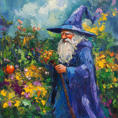 Laughing Wizard in Garden