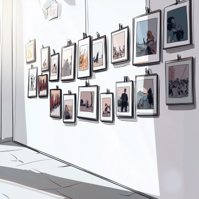 Photographs on a White Wall