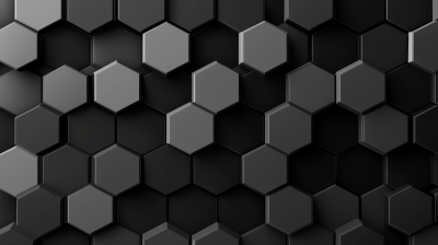 Black and Grey Hexagon Pattern