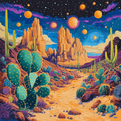 Trippy Mexican Desert Painting