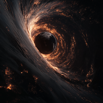 Black Hole Engulfing Earth