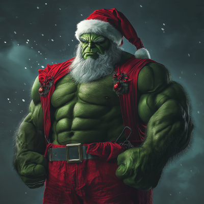 The Hulk as Santa Claus