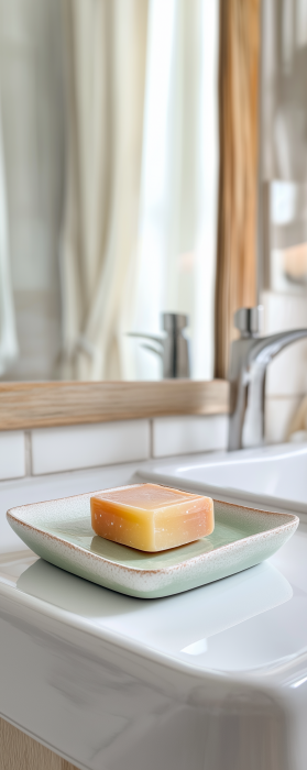 Handmade Soap on Soap Dish