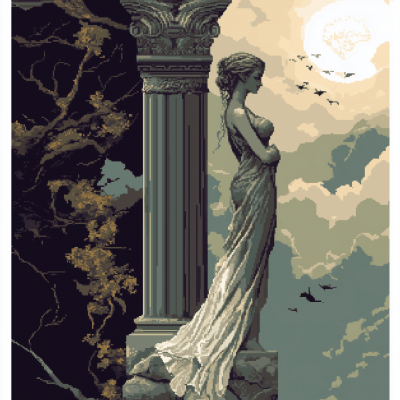 Art Nouveau Pixel Art Bookmark