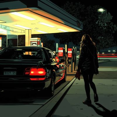 Nighttime Fuel Stop