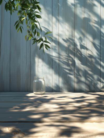 Empty Mason Jar on Table