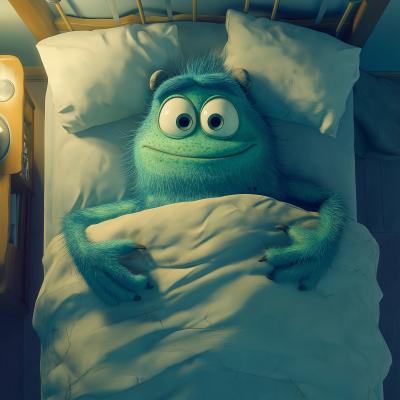 Cozy Monster in Bed