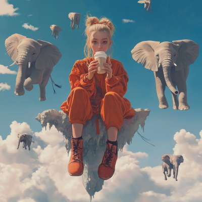 Airbender Girl on a Cloud