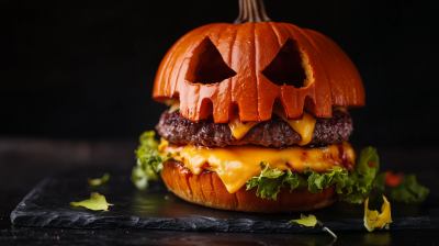 Halloween Pumpkin Cheeseburger