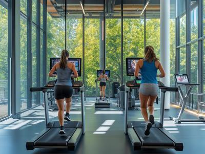 Women Running on Treadmill