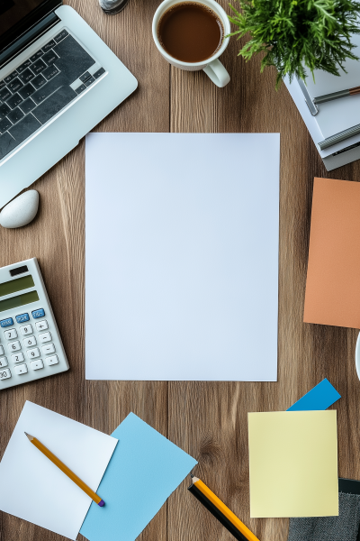 Colorful Workspace Flat Lay