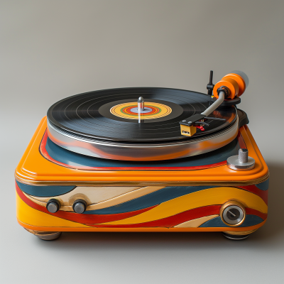 Stylized 1970s Record Player