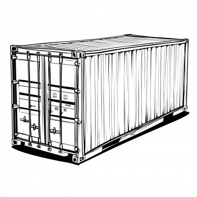 Outline Drawing of Shipping Container