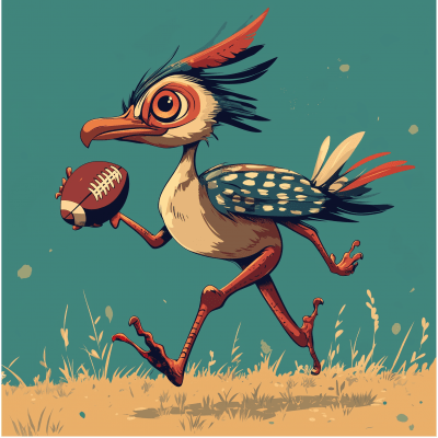 Roadrunner Playing Football