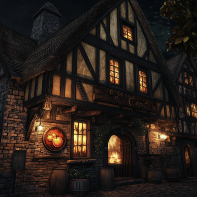 Medieval Tavern at Night