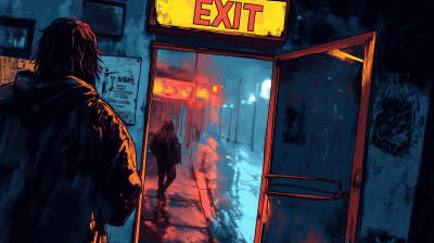 Gritty Night Exit Scene