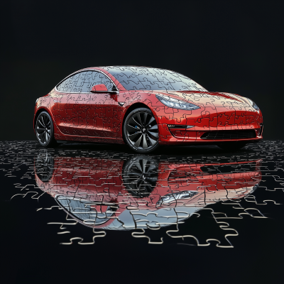 Red Tesla Model 3 Puzzle