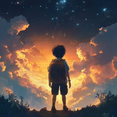 Boy Looking at the Sky