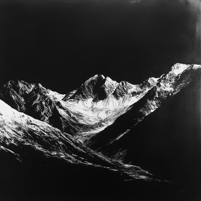 Mountain Landscape in Black and White