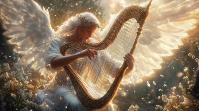 Heavenly Angel with Harp