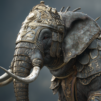 Armored Battle Elephant Portrait