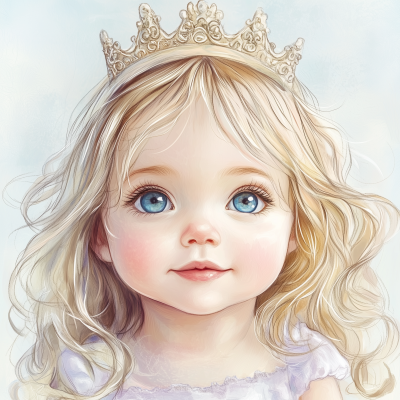 Cute Baby Girl Illustration