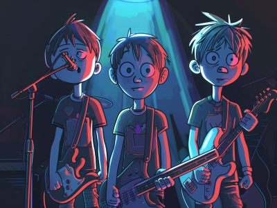 Child’s Drawing Style Metal Band Illustration