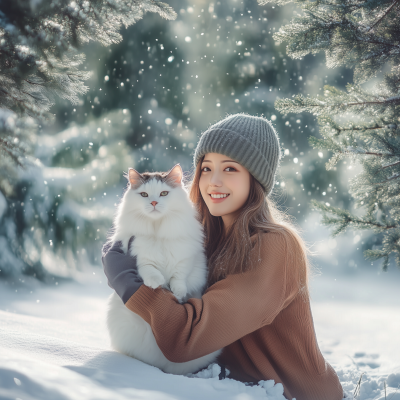 Korean Idol in Snowy Forest