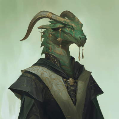 Green Dragonborn Portrait