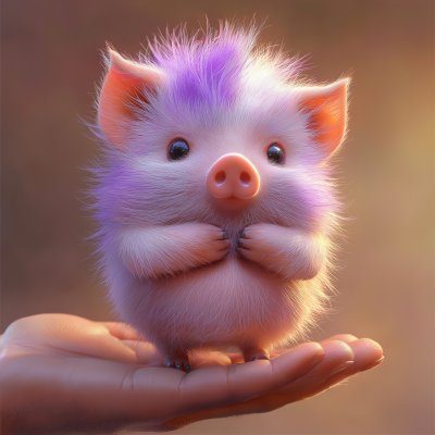 Chubby Purple Pig