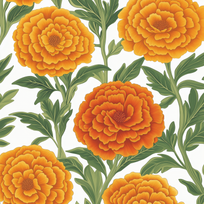 vibrant marigolds illustration