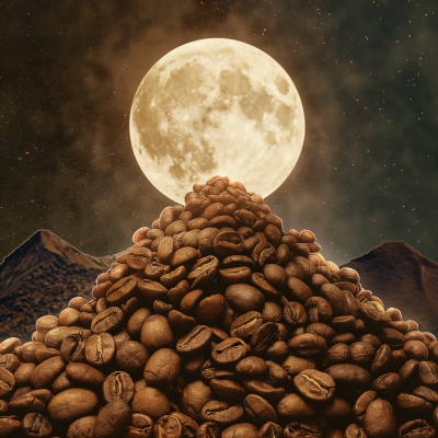 Moonrise over Coffee Beans