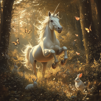 Unicorn in the Forest