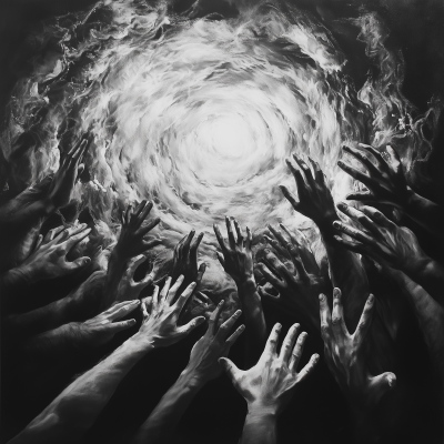 Hands Reaching for Gold