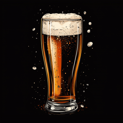 Frothy Beer Glass Illustration