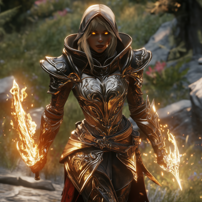 Elven Rogue in Legendary Armor