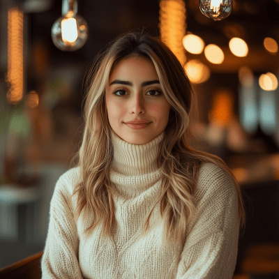 Chilean Woman in Coffee Bar