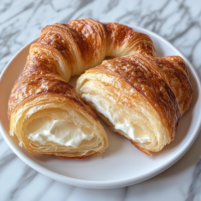 Sliced Croissant with Cream