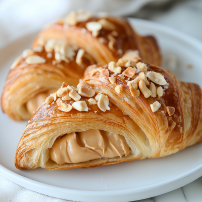 Sliced Croissant with Peanut Cream