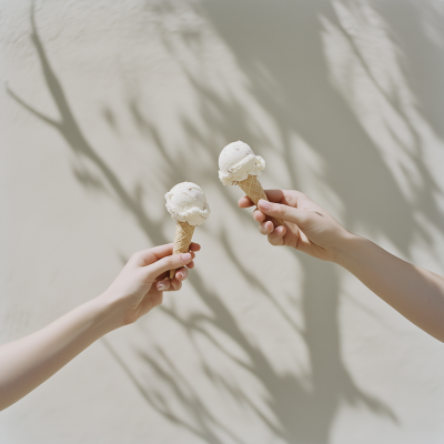 Hands Holding Ice Cream