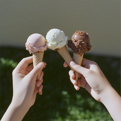 Hands Holding Ice Cream