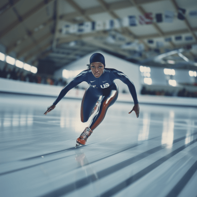 Determined Speed Skater