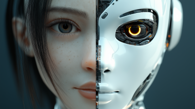 Futuristic Female Robot Hybrid