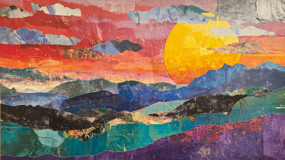 Alma Thomas Inspired Landscape Collage