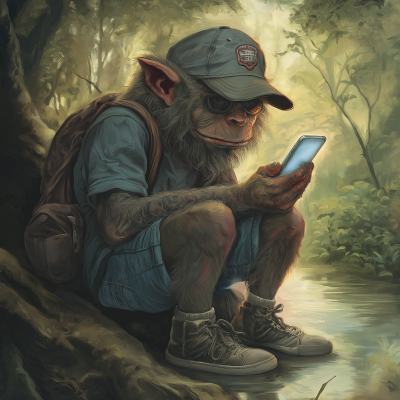 River Troll with Phone