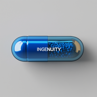 Realistic Blue Pill with Inscription