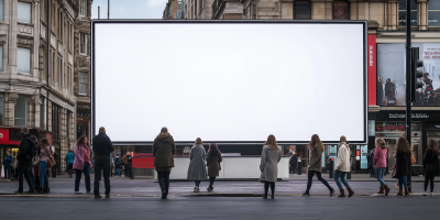 Large Blank Billboard in City