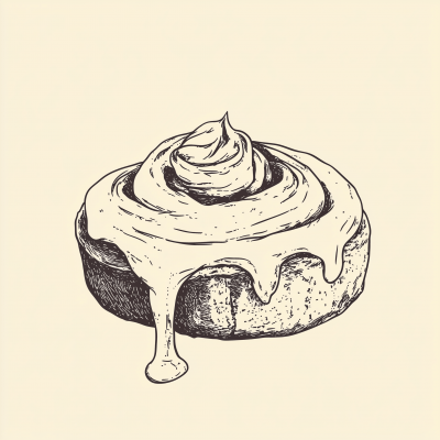 Minimalistic Cinnamon Roll Line Art