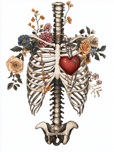 Vintage Ribcage Illustration