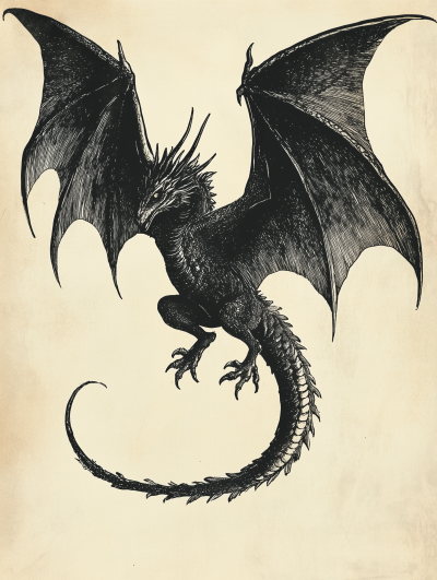 Vintage Dragon Illustration